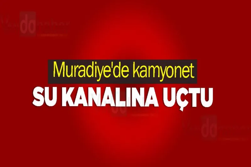 Muradiye'de kamyonet su kanalına uçtu