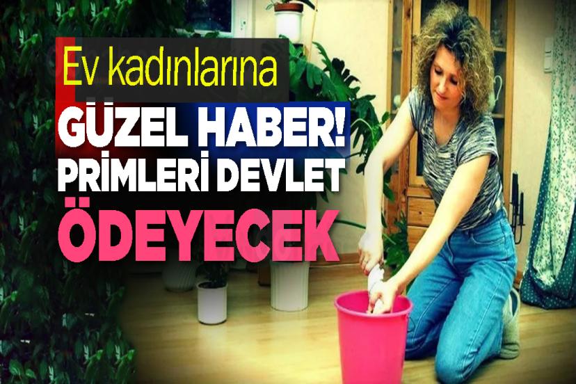 Ev kadınlarına güzel haber! Primleri devlet ödeyecek