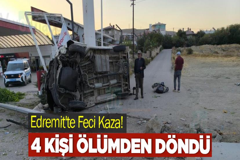 Edremit'te Feci Kaza! 4 Kişi Ölümden Döndü