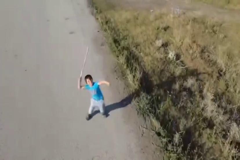 Minik Çoban Elindeki Sopa ile Drone'a Meydan Okudu!