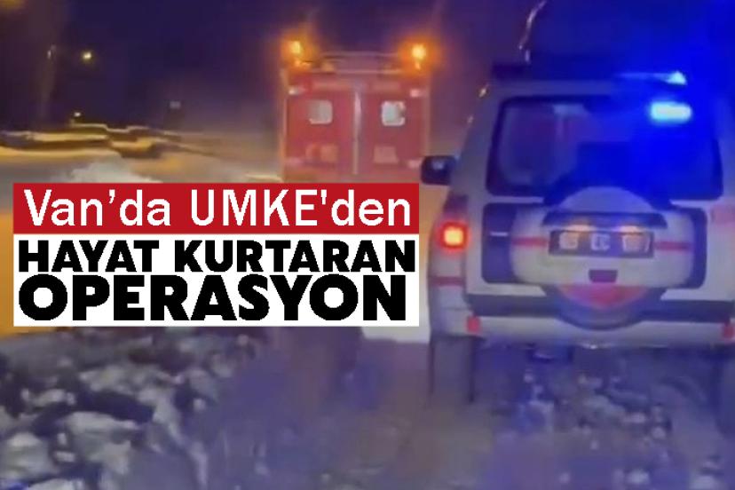 Erciş’te kapanan yollarda hastalara Snowtrack ile ulaşıldı