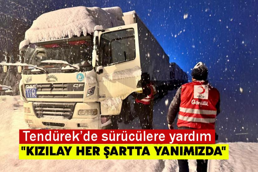 Kızılay’dan Tendürek’de sürücülere sıcak destek