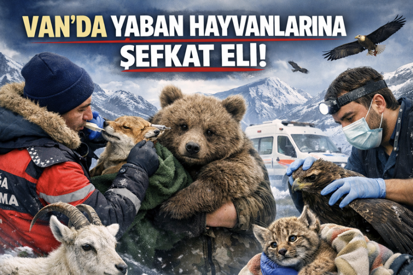 Van’da bitkin düşen yaban hayvanlarına şefkat eli