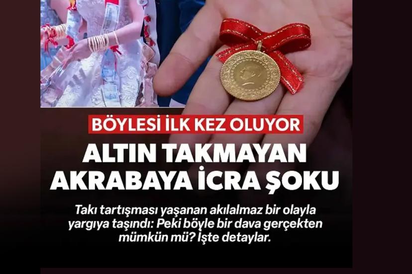 Düğünde altın takmayan akrabaya icra şoku!