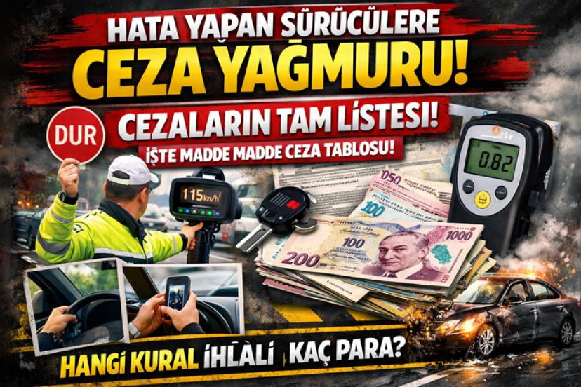 İşte hata yapan süürücülerin alacağı cezaların tam listesi