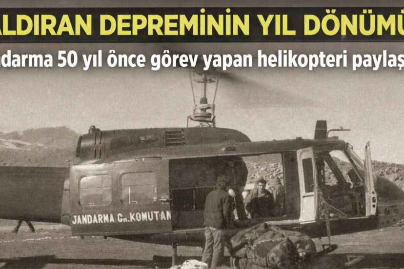 Jandarma 50 yıl önce Çaldıran depreminde görev yapan helikopteri paylaştı