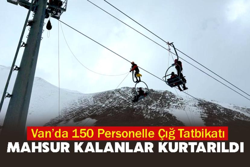 Van’da 150 Personelle Çığ Tatbikatı: Mahsur Kalanlar Kurtarıldı
