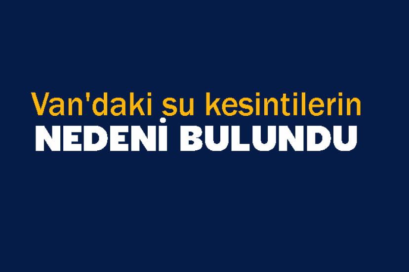 Van'daki su kesintilerin nedeni bulundu