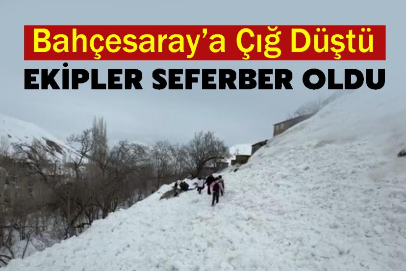 Bahçesaray’da yola çığ düştü
