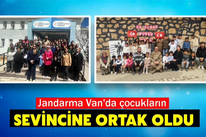 Jandarma Van'da çocukların sevincine ortak oldu