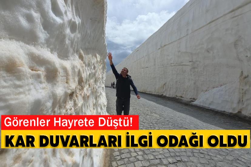 Görenler Hayrete Düştü! Kar Duvarları ilgi Odağı Oldu