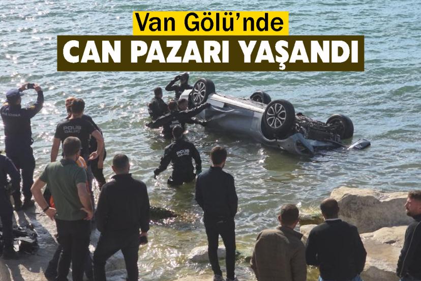 Van Gölü’ne uçan otomobildeki 1 kişi yaralandı