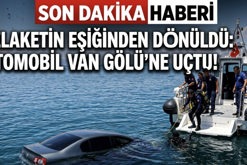 Otomobil Van Gölü’ne uçtu: Sürücü yaralı kurtarıldı