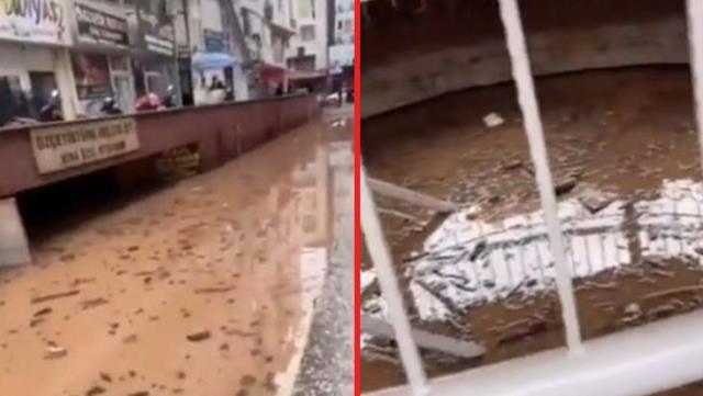 Görüntü Antalya'dan! Sel felaketi sonrası Belediye'nin otoparkı suyla doldu, 200 araç içeride mahsur kaldı