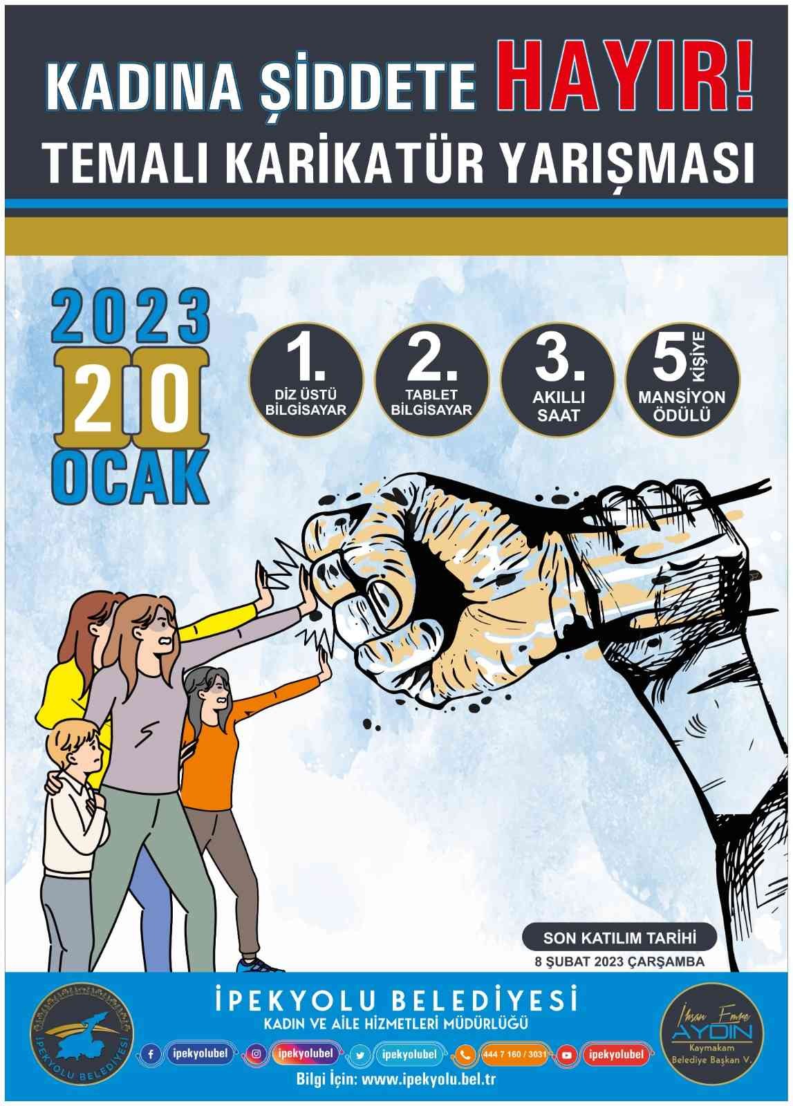 İpekyolu’nda “Kadına Şiddete Kayır” konulu karikatür yarışması