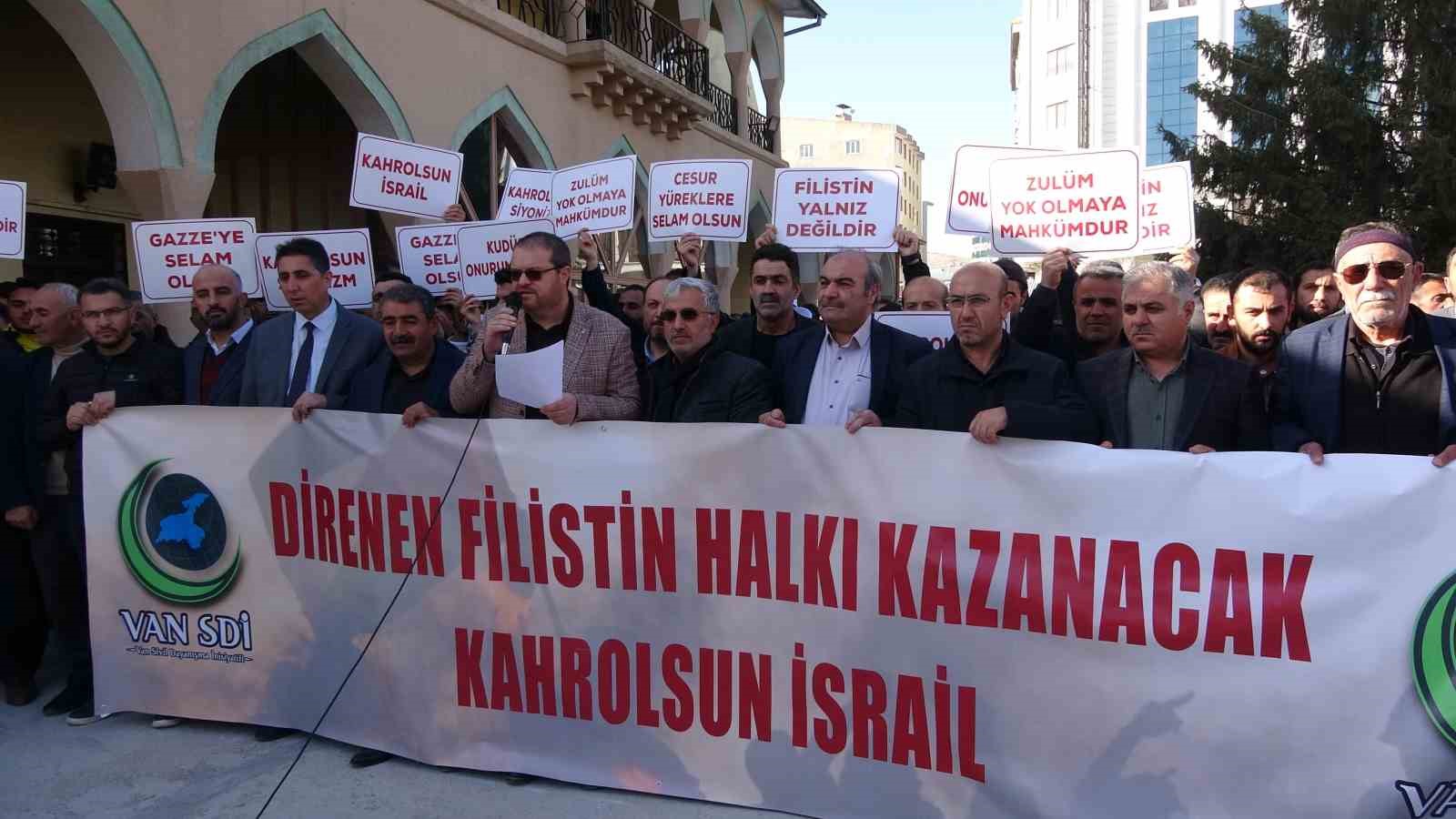 Van’da İsrail’in Mescid-i Aksa’ya saldırıları protesto edildi