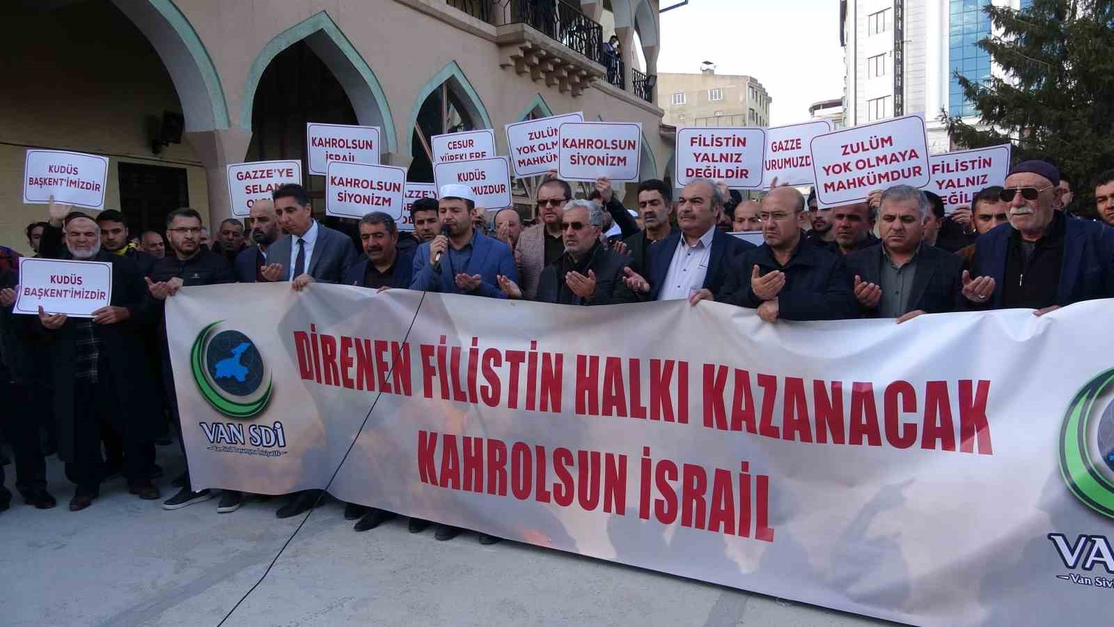 Van’da İsrail’in Mescid-i Aksa’ya saldırıları protesto edildi