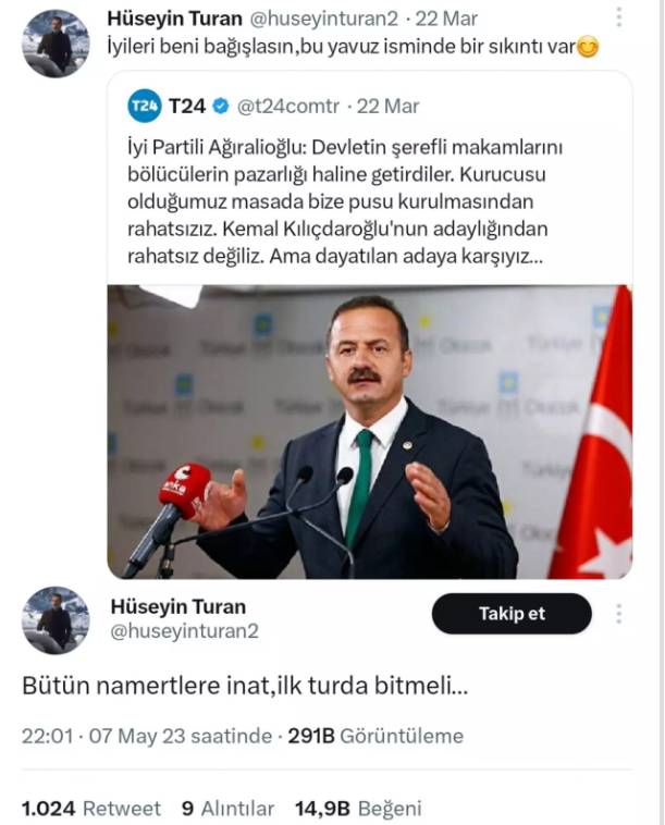 Seçim öncesi yaptığı paylaşımla tepki çeken Hüseyin Turan'ın konseri iptal edildi