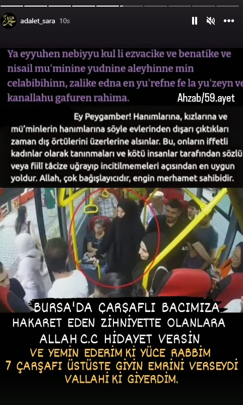 İbrahim Tatlıses'in eski eşi Adalet Sara'dan çarşaflı gence hakaret eden kadına sert tepki