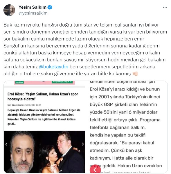 Sular durulmuyor! Yeşim Salkım bu sefer de Buket Aydın'a 