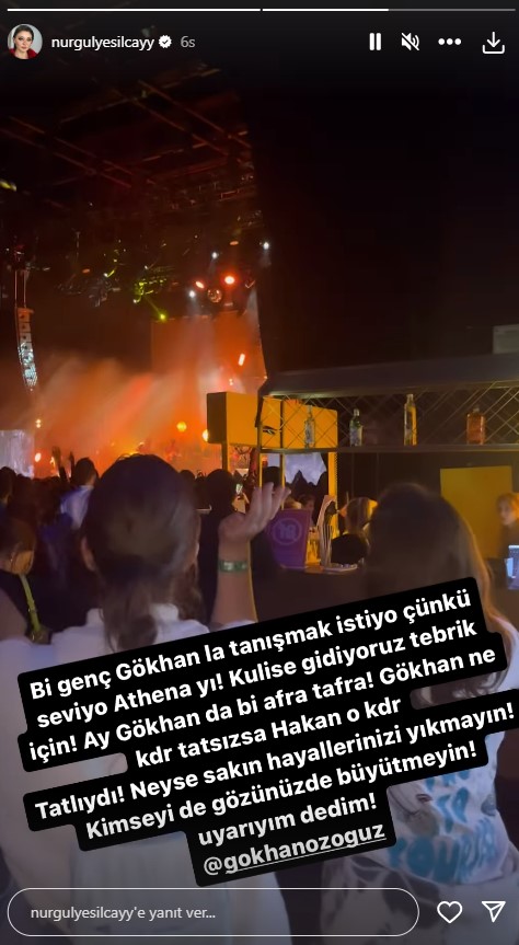 Athena konserine giden Nurgül Yeşilçay, Gökhan Özoğuz'u topa tuttu