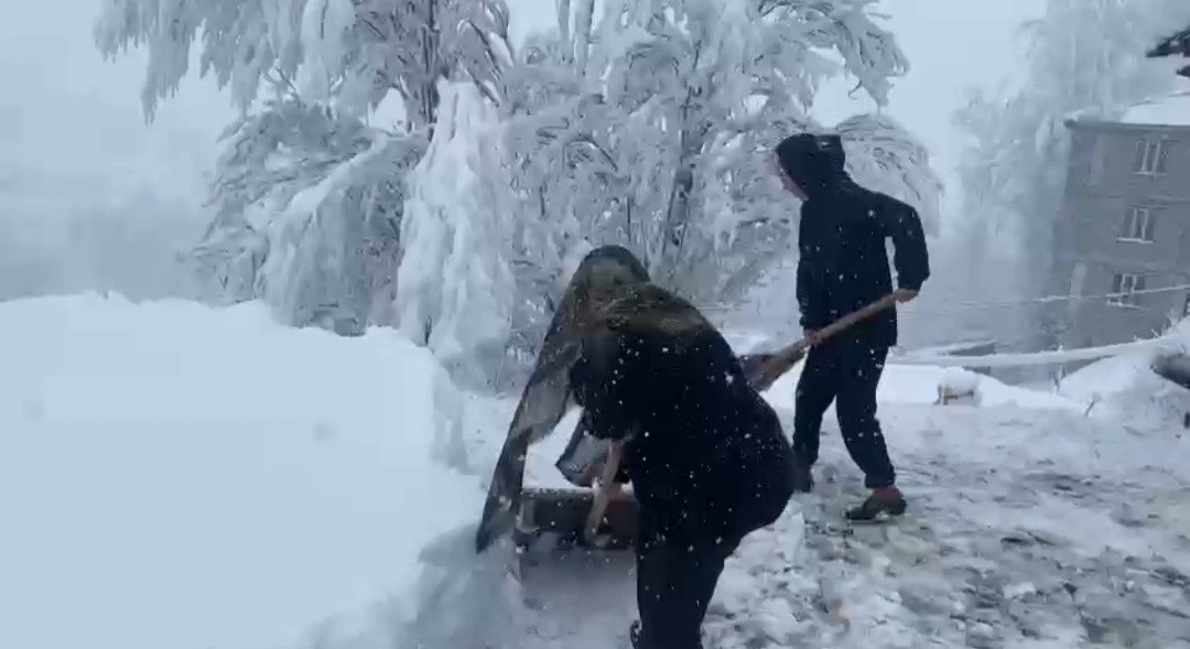 Bahçesaray’da kar etkili oluyor