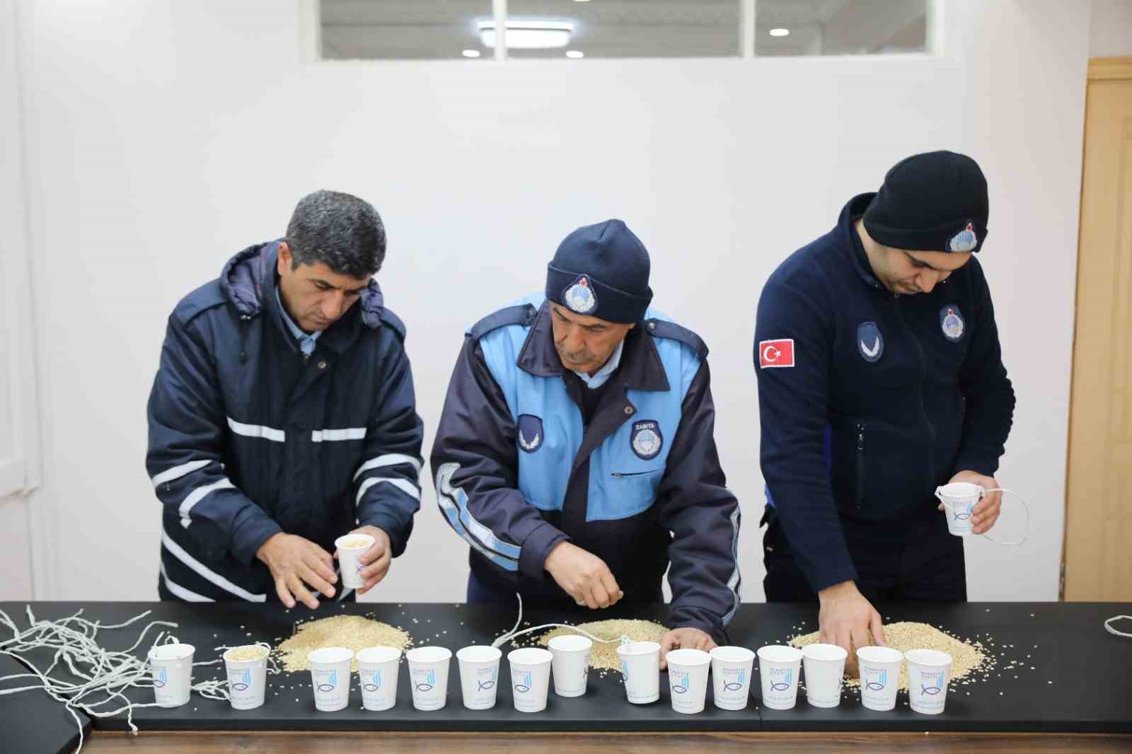 Muradiye Belediyesi sokak hayvanları için mama bıraktı