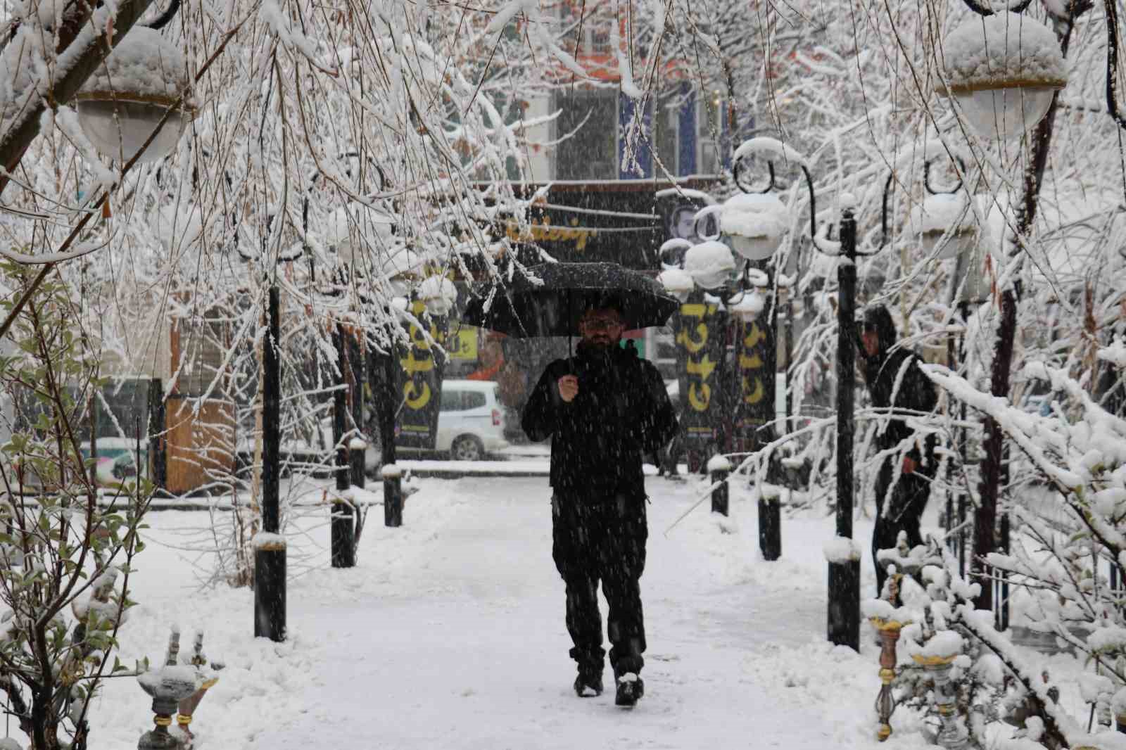 Van güne kar yağışıyla uyandı