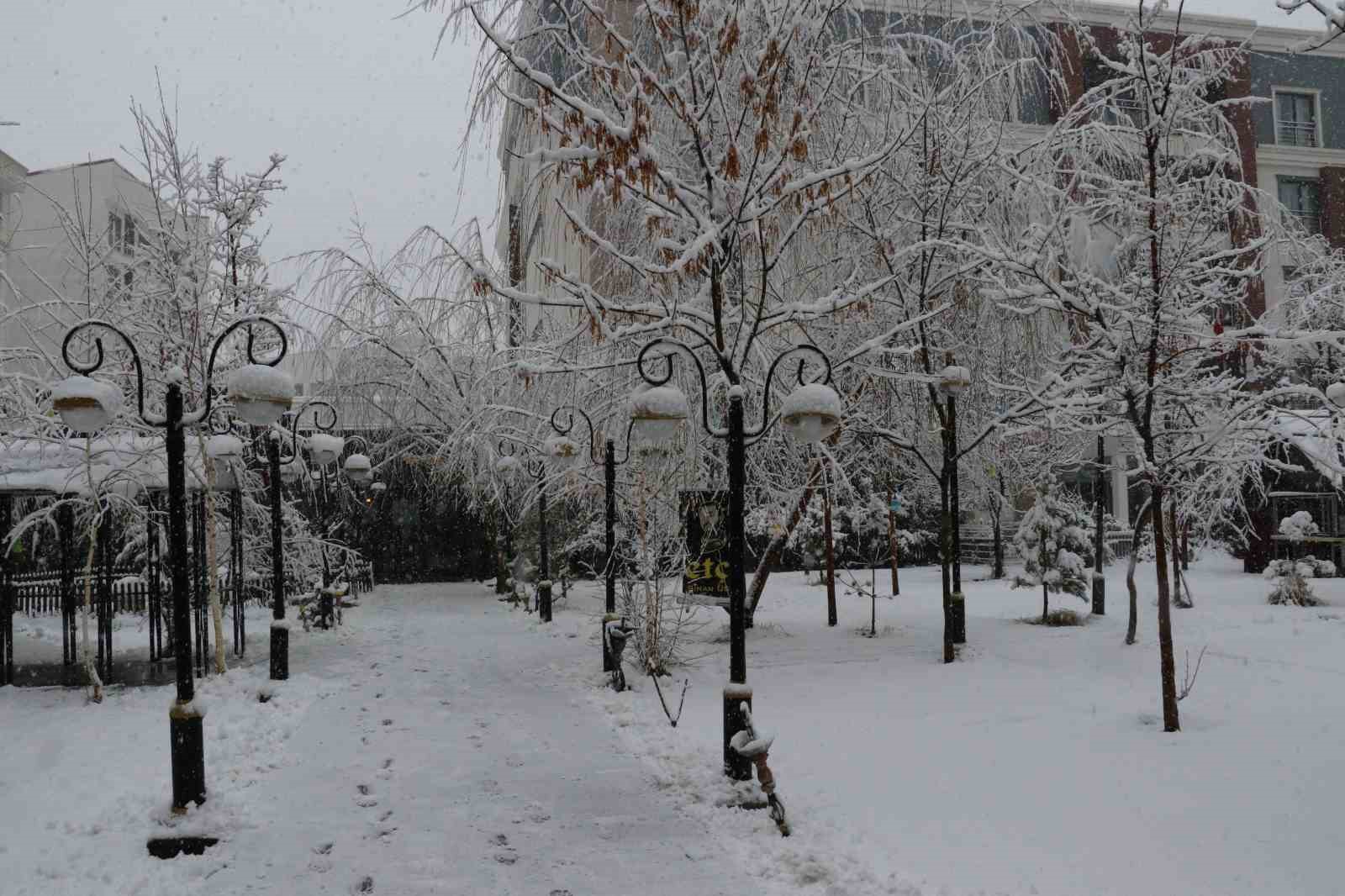 Van güne kar yağışıyla uyandı