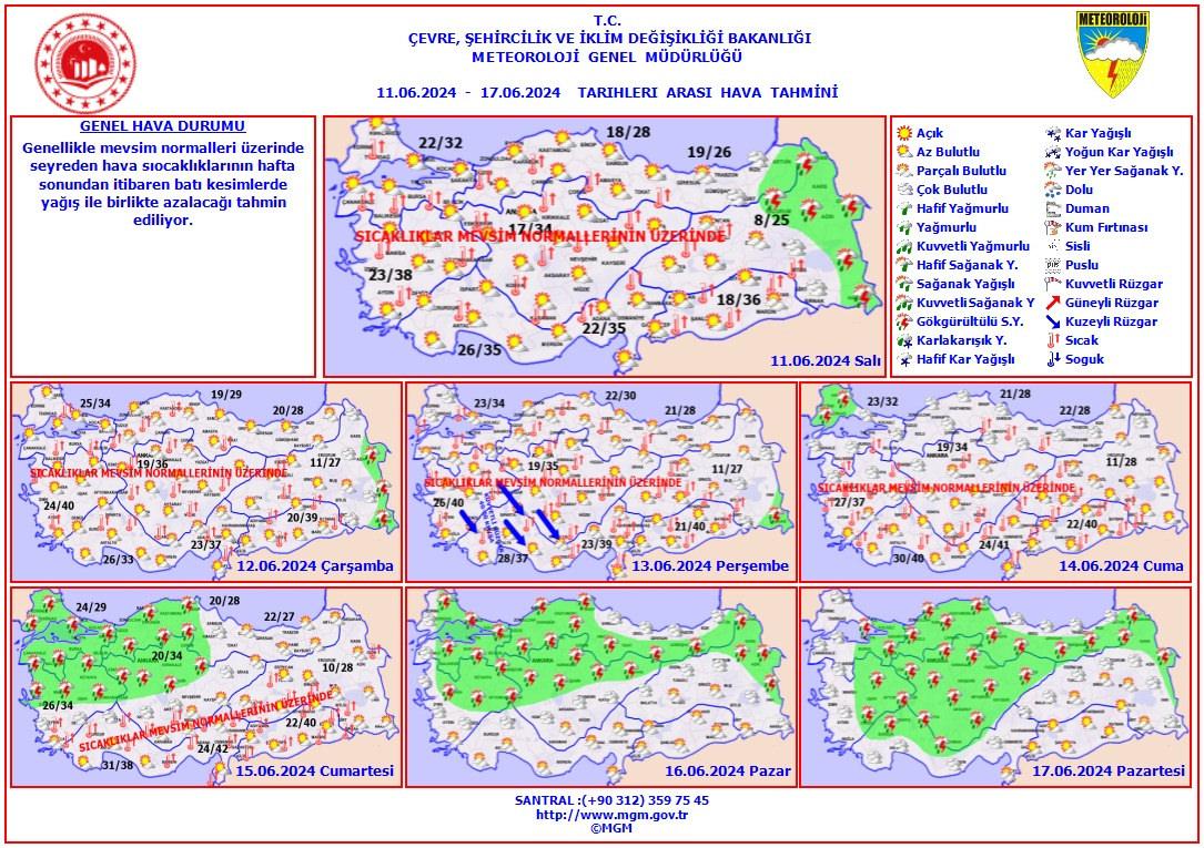 Meteoroloji yeni harita yayımlandı! Hafta sonuna dikkat!