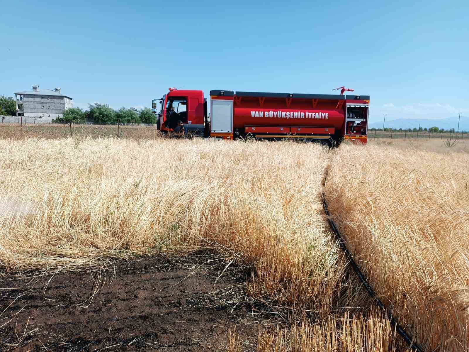 Van’da tarla yangını