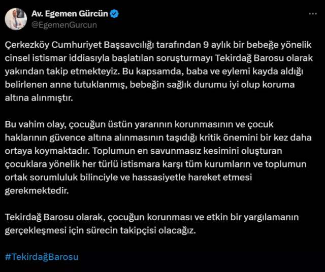 9 aylık bebeği istismar eden baba, cezaevinde canına kıydı