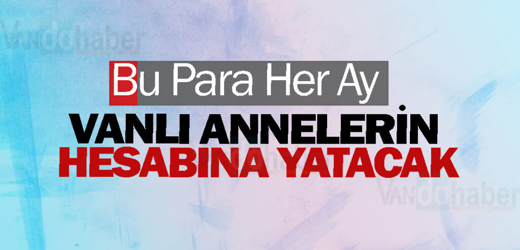 Bu Para Her Ay Vanlı Annelerin Hesabına Yatırılacak