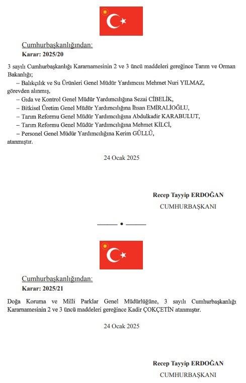 Kararlar Resmi Gazete'de! Birçok kurumda görevden alma ve atamalar