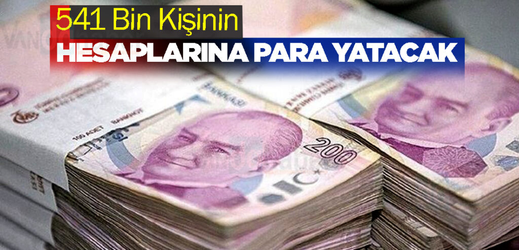 541 Bin Kişinin Hesaplarına Para Yatacak