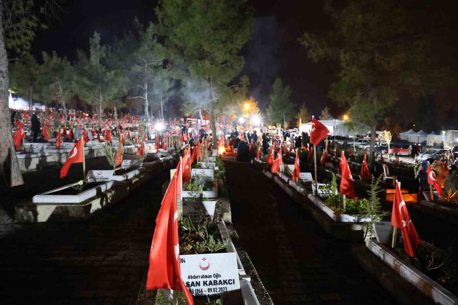 Kahramanmaraş’ta deprem şehitleri mezarlığına akın: Depremin şehitleri dualarla yad edildi