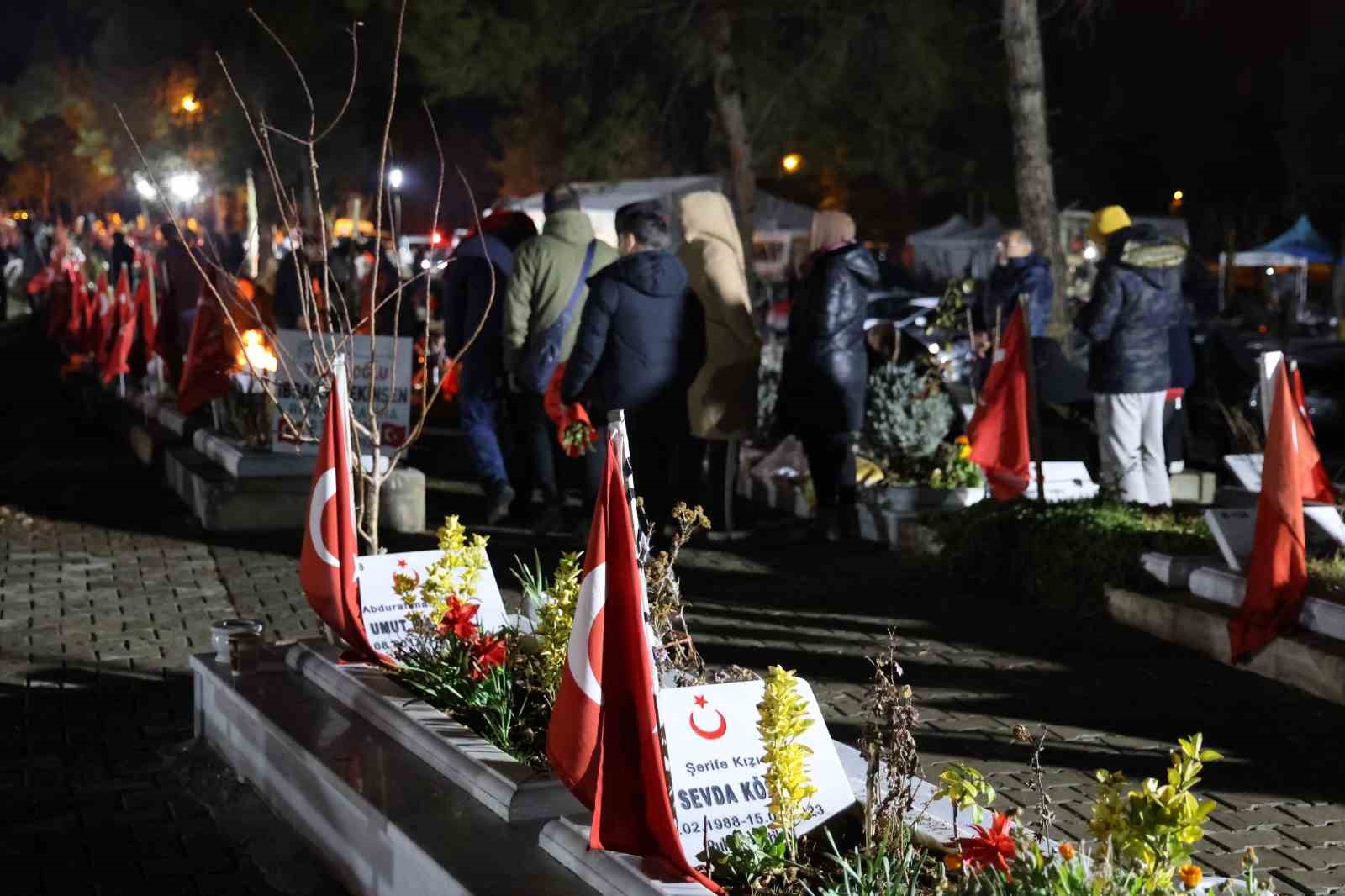 Kahramanmaraş’ta deprem şehitleri mezarlığına akın: Depremin şehitleri dualarla yad edildi