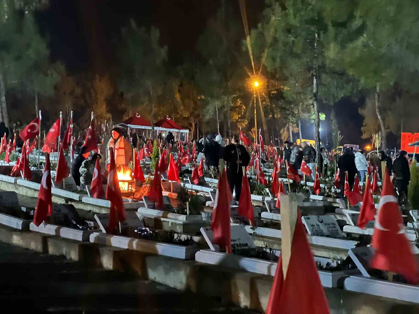 Kahramanmaraş’ta deprem şehitleri mezarlığına akın: Depremin şehitleri dualarla yad edildi