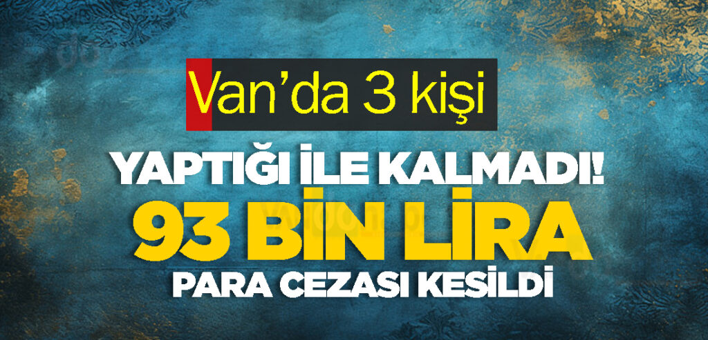 Van’da 3 kişi yaptığı ile kalmadı! 93 bin lira para cezası kesildi